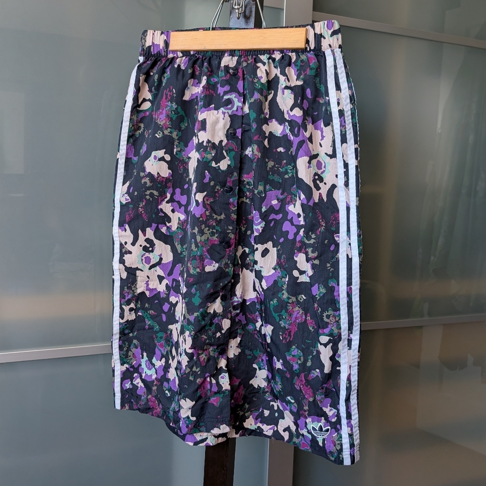Adidas Floral Midi-length Skirt with sporty DNA  - Purples Size Small
